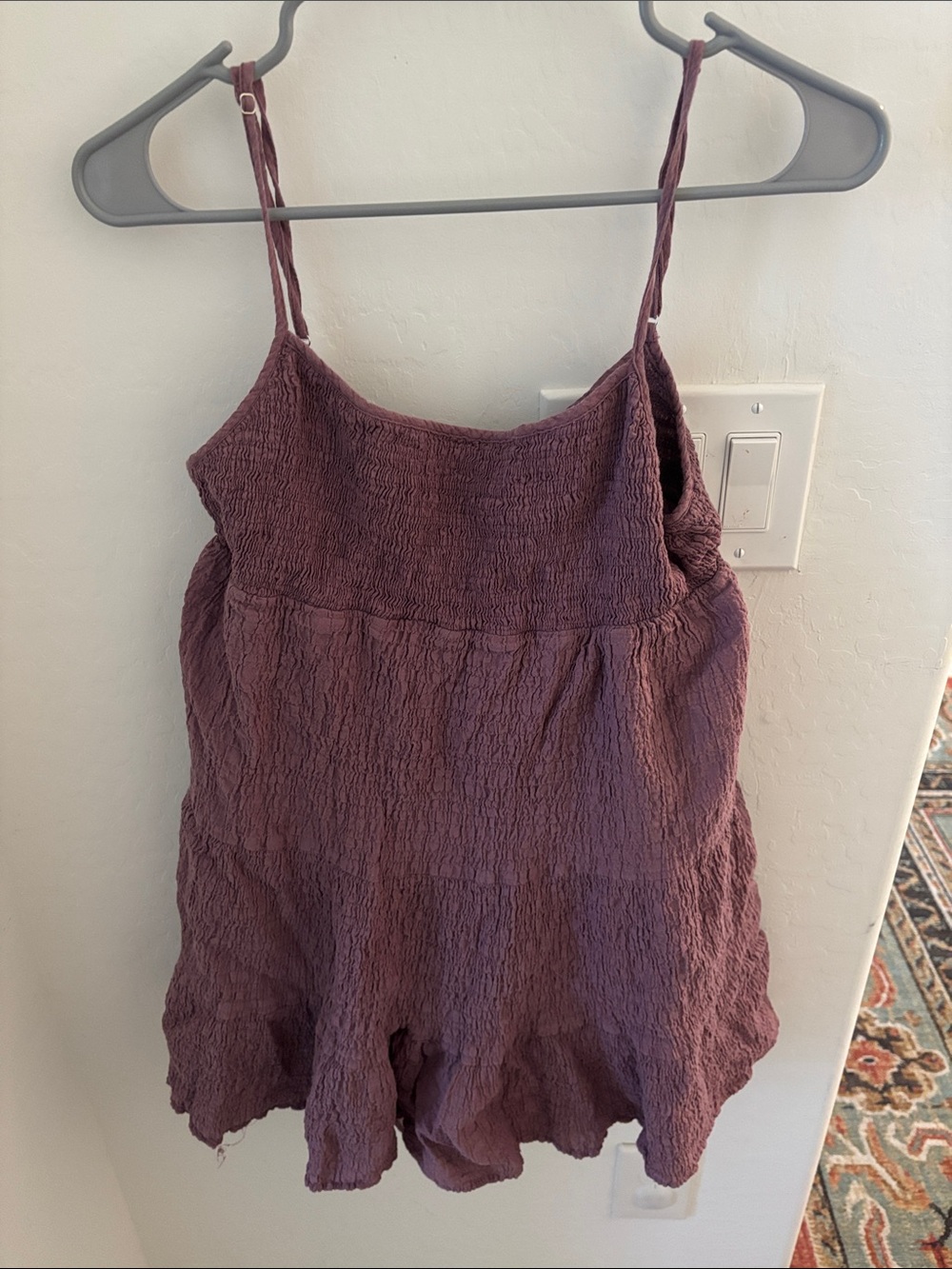 Zara Mauve Crinkle Spaghetti Strap Dress